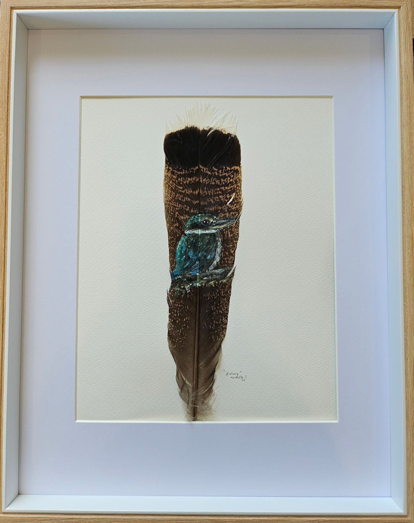 Kingfisher on Feather Painting